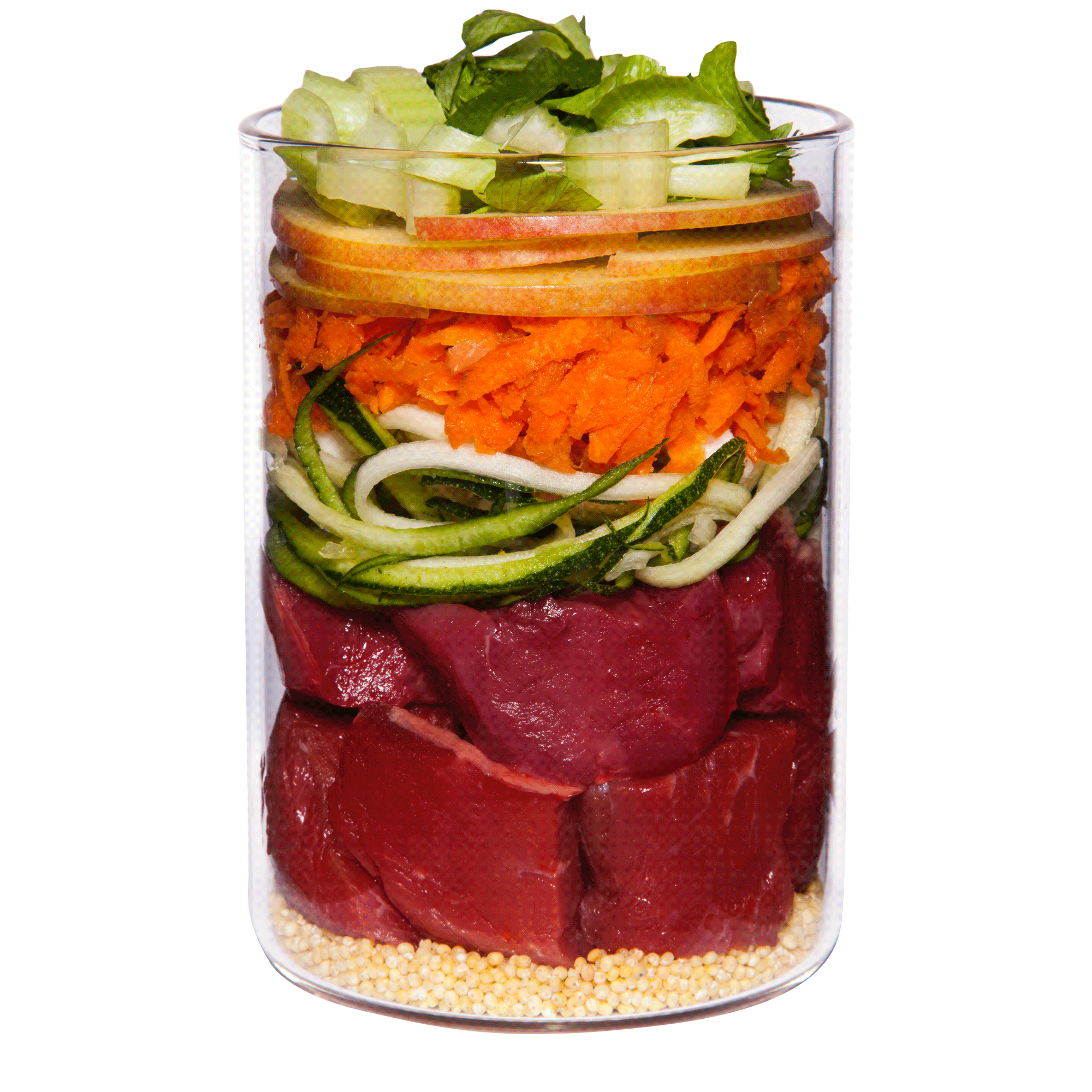 Lamm mit Zucchini, Hirse und Dill