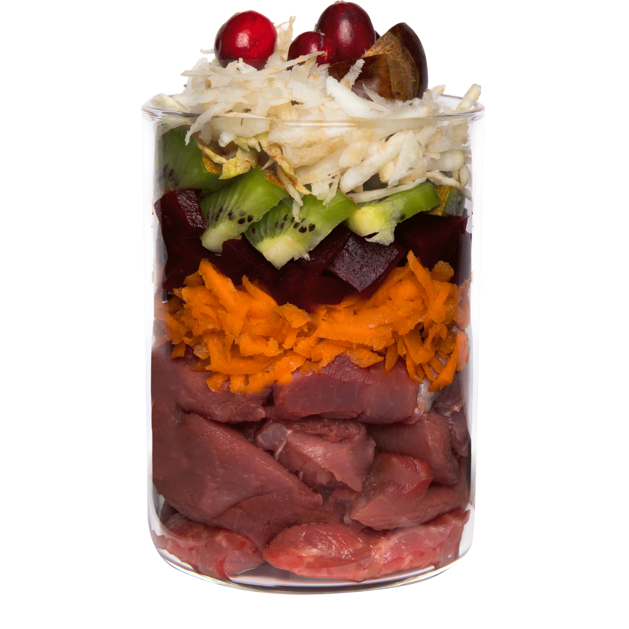 Wildschwein mit Roter Bete, Kastanie und Chiasamen