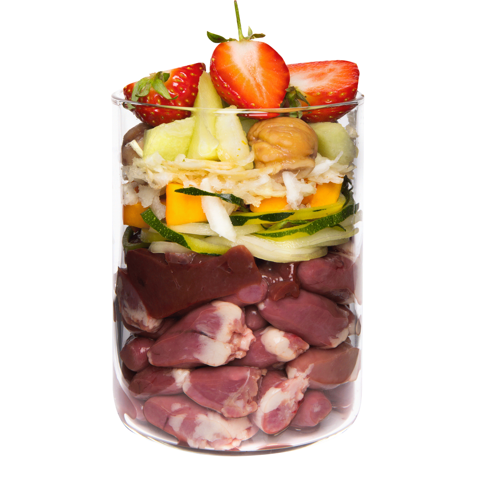 Ente mit Kürbis, Erdbeere und Holunder