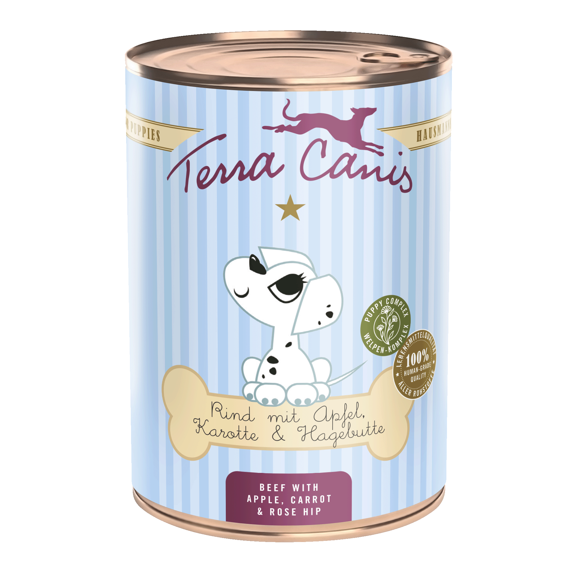 Rind mit Apfel, Karotte und Hagebutte