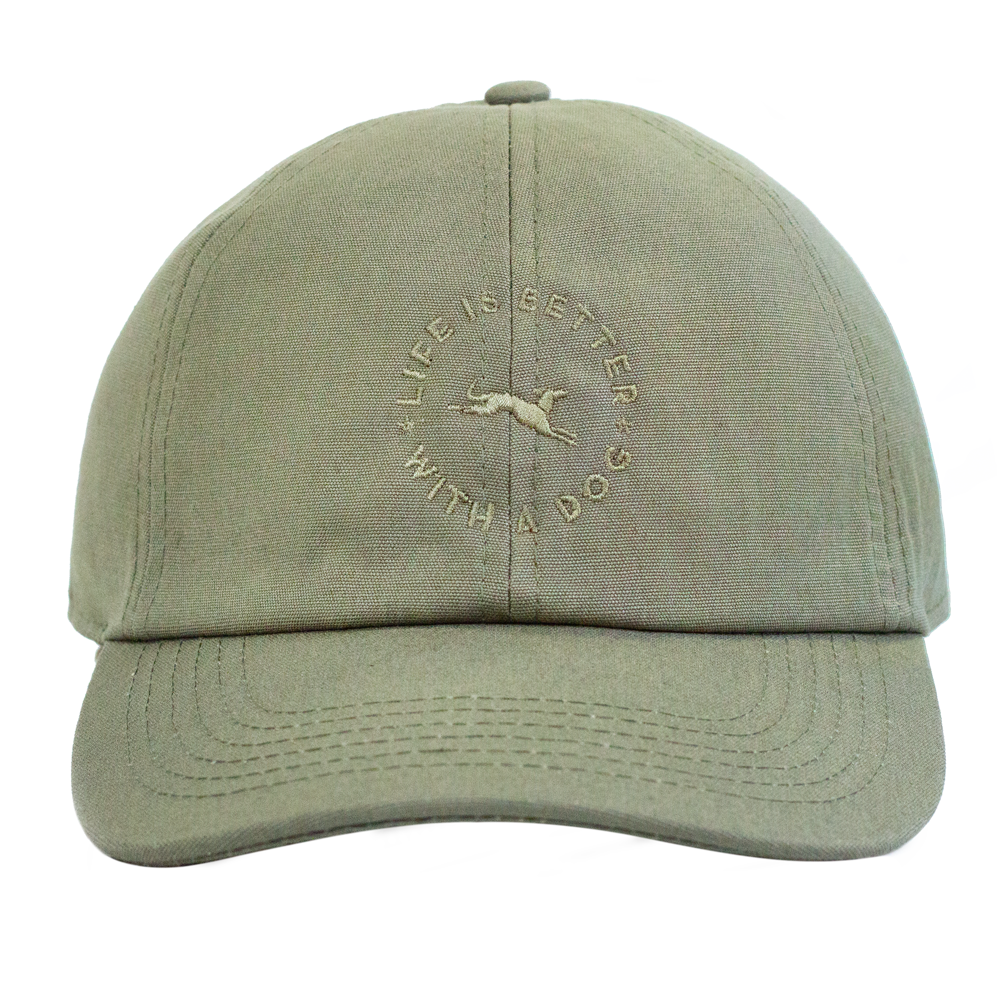 Terra Canis Cap Olive Green  "Life is better with a dog"