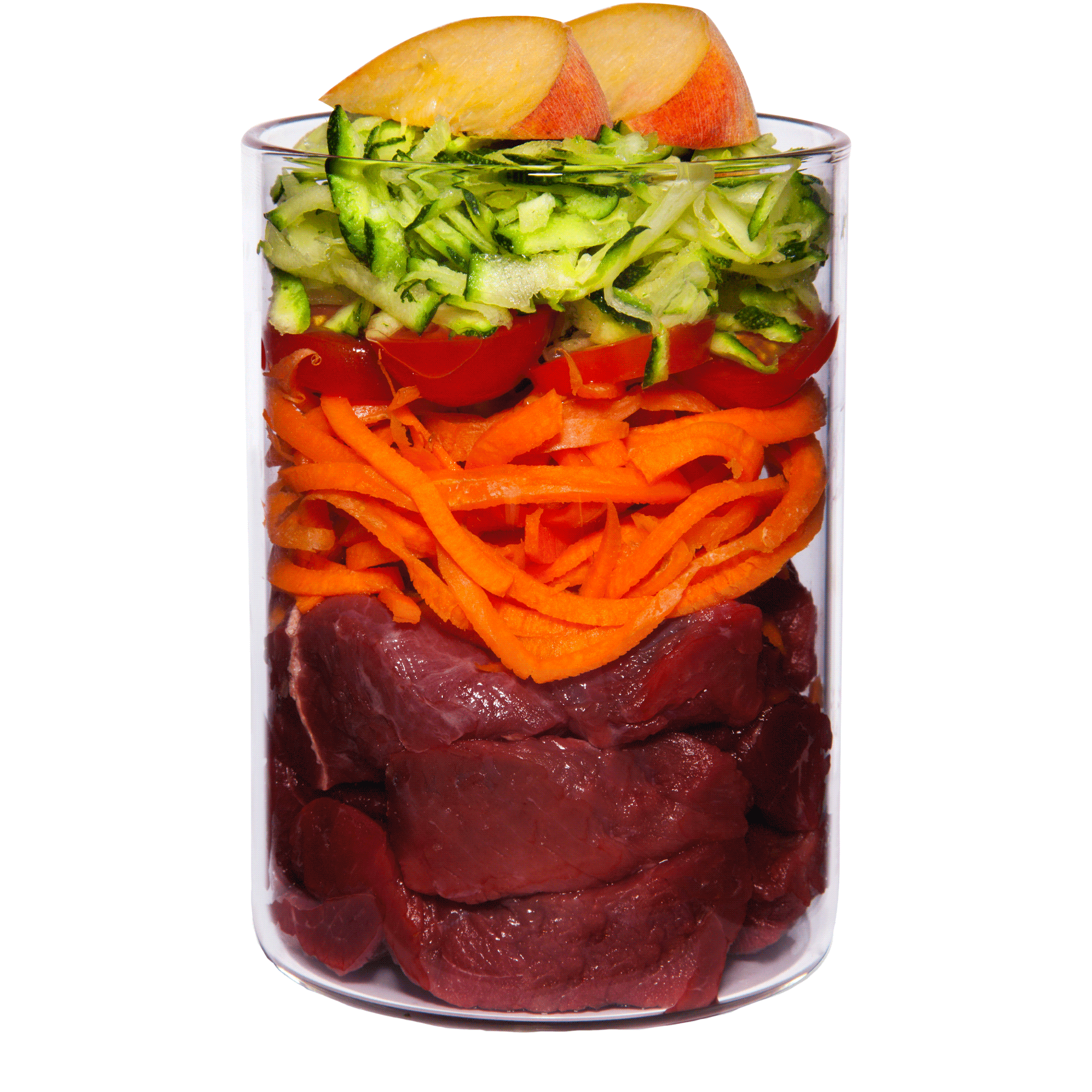 Wild mit Gurke, Pfirsich und Löwenzahn