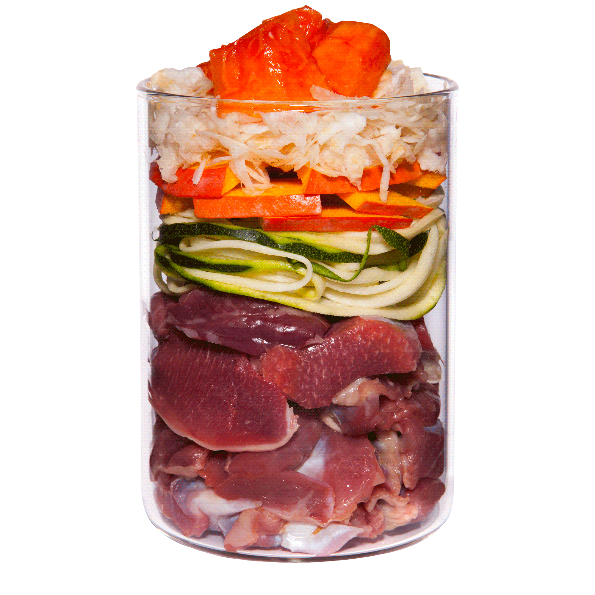 Huhn mit Zucchini, Papaya und Hagebutte