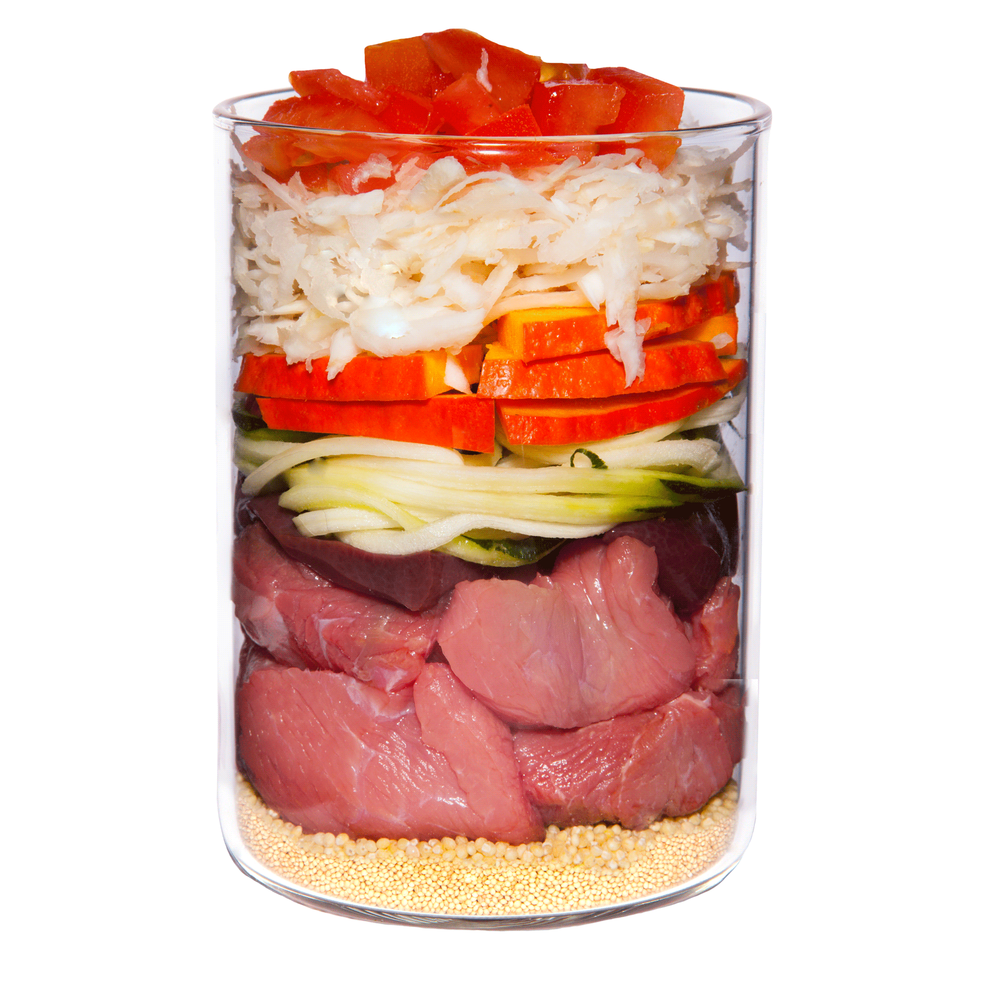 Kaninchen mit Zucchini, Amaranth und Kerbel